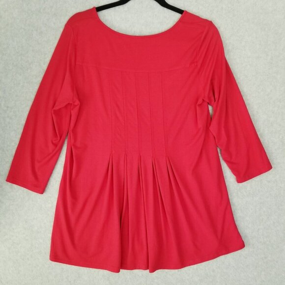 J.Jill Wearever Women's Size M Pleated Back Stretch Tunic Top Pull On Minimalist - Picture 5 of 8